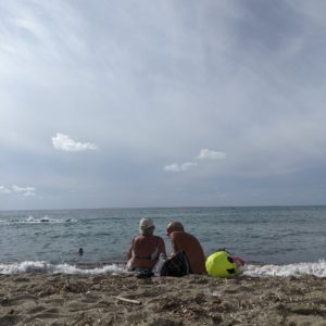 Couple on beach in Ischia